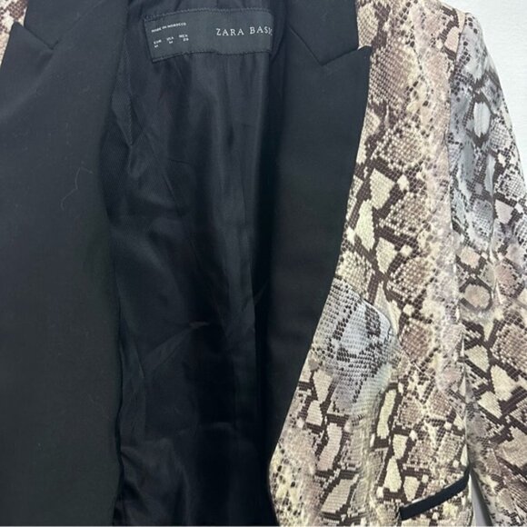 Zara Snakeskin Pattern Blazer Jacket Size Medium - Picture 4 of 6